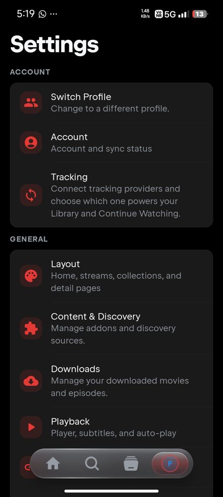 NETMAX settings screen